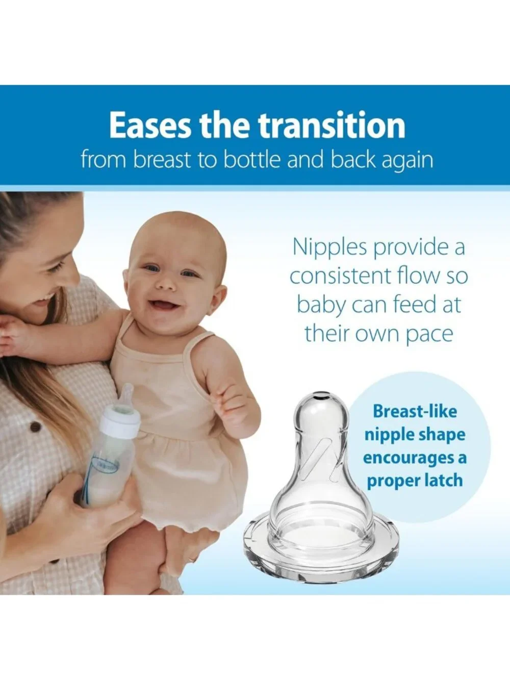 Natural Flow Anti-Colic Baby Bottles 4 oz, Slow Flow Nipple, Lavender, 3 Pack